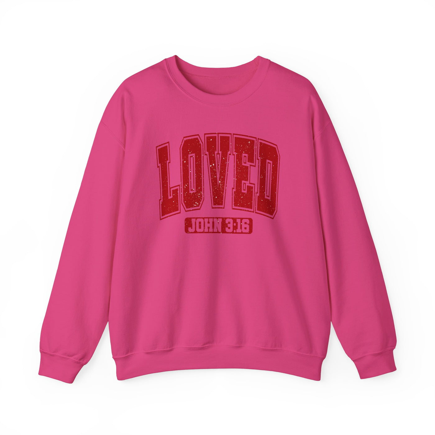 Loved John 3:16  Distressed Graphic Sweatshirt (GILDAN)