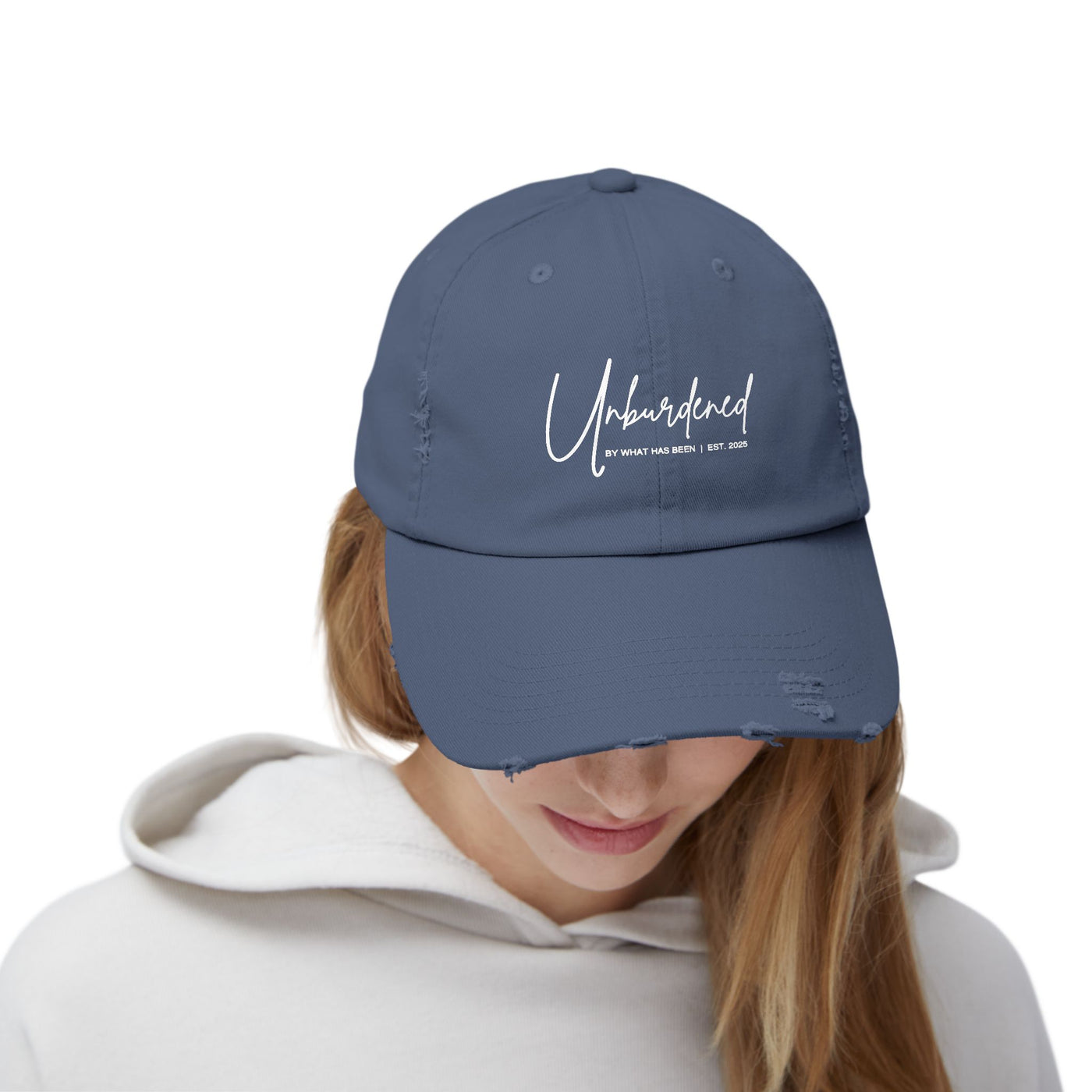 UNBURDENED BY WHAT HAS BEEN BASEBALL CAP