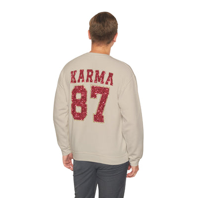 87 Karma 2 Sided Print Glitter Sweatshirt (GILDAN)