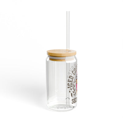 Iced Coffee Lovers Cup (Glass Can with Lid and Straw)