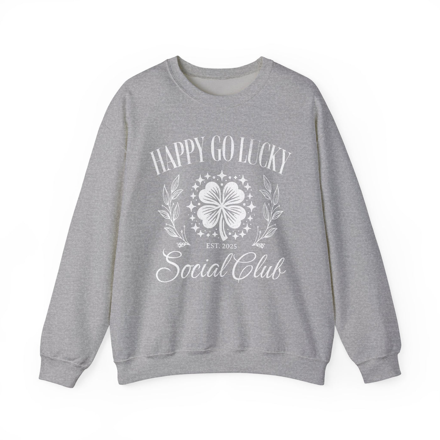 Happy Go Lucky Social Club Sweatshirt - distressed (GILDAN)