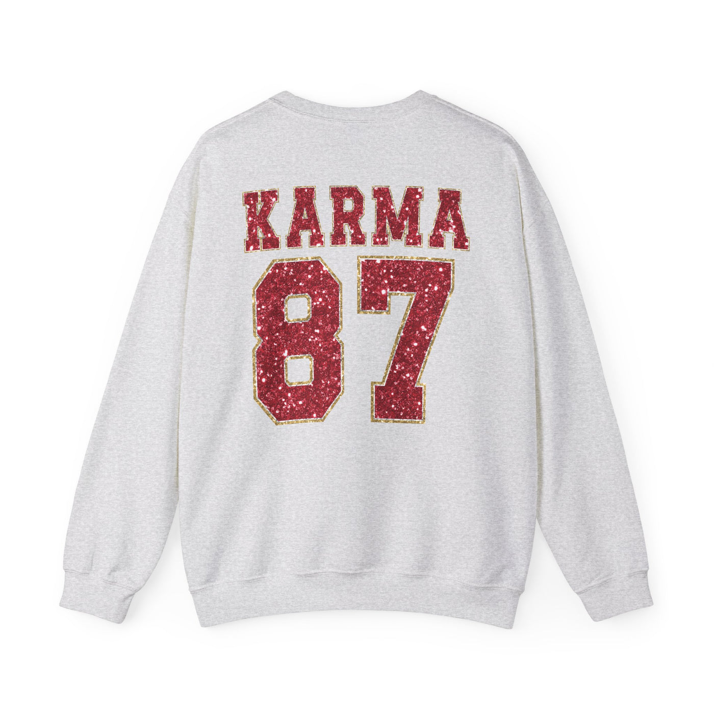 87 Karma 2 Sided Print Glitter Sweatshirt (GILDAN)