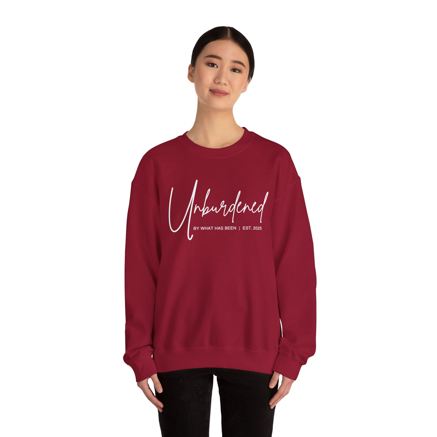 UNBURDENED BY WHAT HAS BEEN SWEATSHIRT (GILDAN)