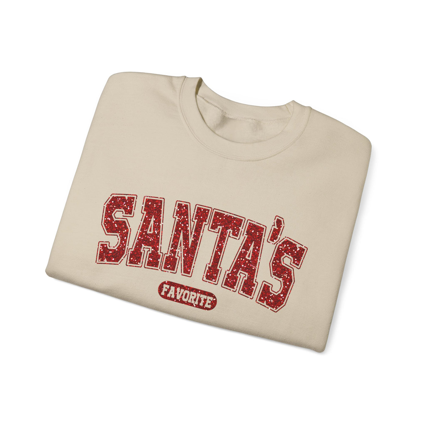 GLITTERY SANTA'S FAVORITE SWEATSHIRT (GILDAN)