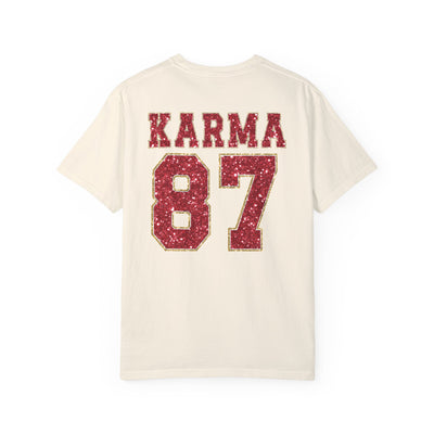 87 Karma 2 Sided Print Glitter T-shirt (Comfort Colors)