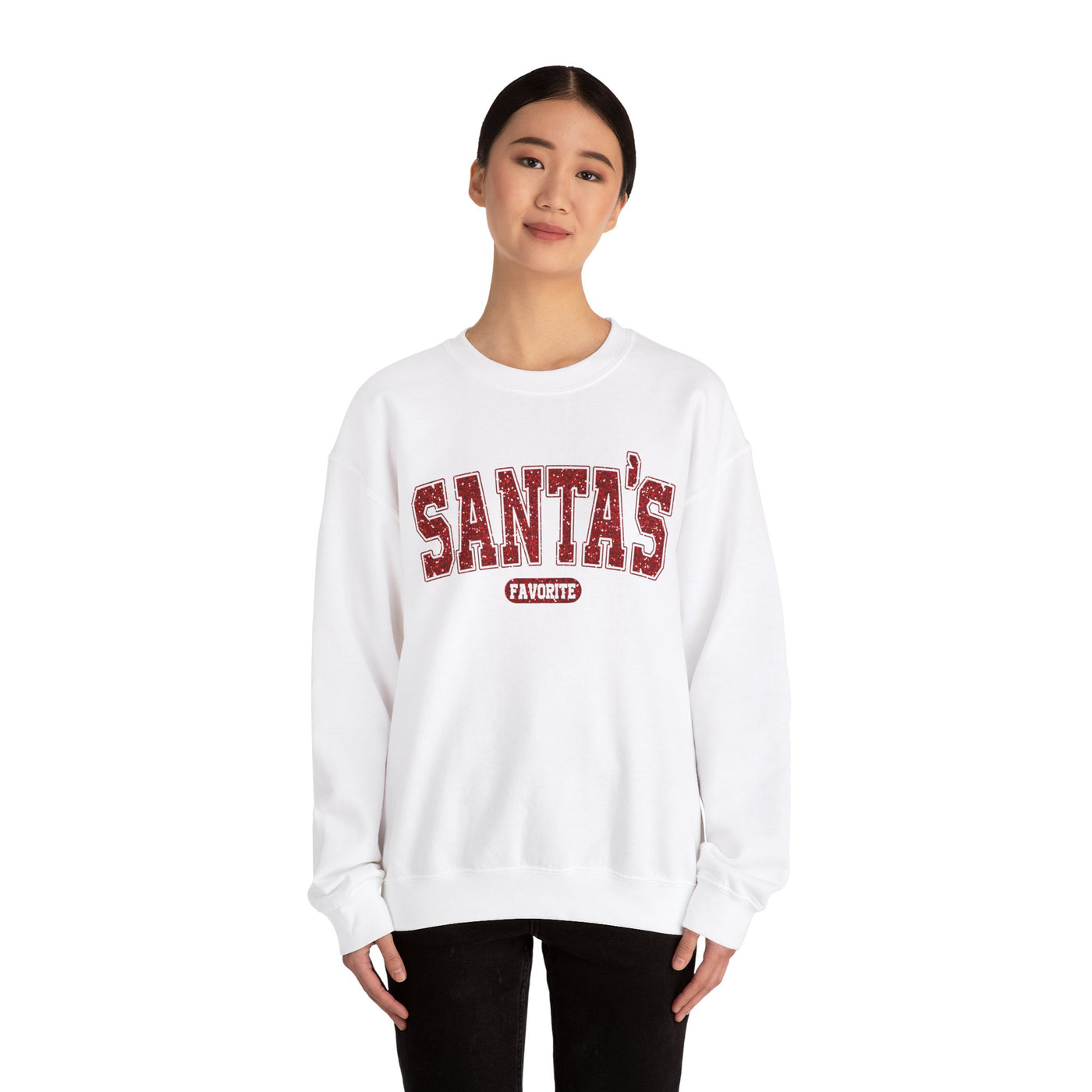 GLITTERY SANTA'S FAVORITE SWEATSHIRT (GILDAN)