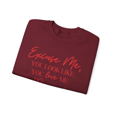 "Excuse Me, You Look Like You Love Me" Sweatshirt (GILDAN)