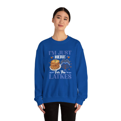 I'M JUST HERE FOR THE LATKES SWEATSHIRT (GILDAN)