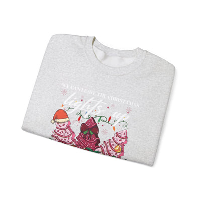 WE CAN LEAVE THE CHRISTMAS LIGHTS UP TIL JANUARY SWEATSHIRT (GILDAN)