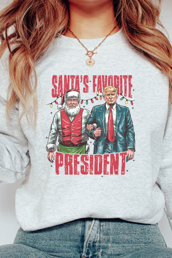 SANTA'S FAVOFRITE PRESIDENT SWEATSHIRT (GILDAN)