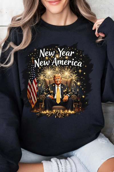 NEW YEAR NEW AMERICA SWEATSHIRT (GILDAN)