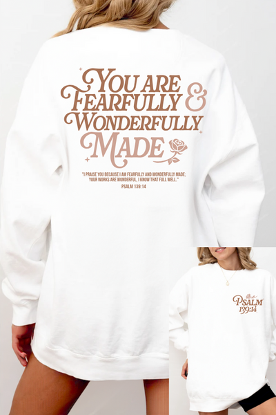 Psalm 139:14 Graphic Sweatshirt - 2 sided print✨🙏 (COMFORT COLORS)