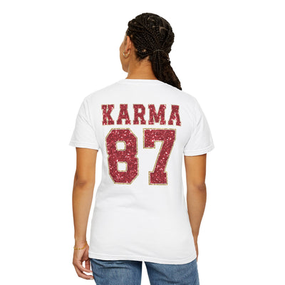 87 Karma 2 Sided Print Glitter T-shirt (Comfort Colors)