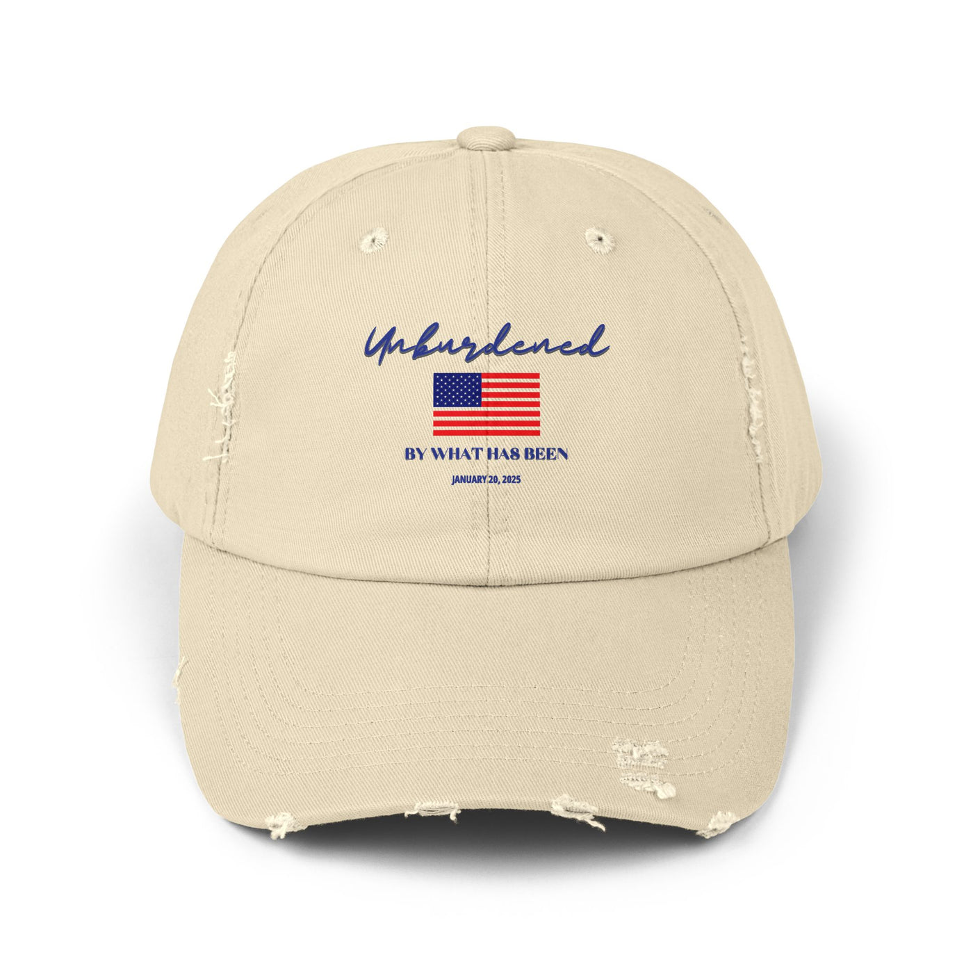 UNBURDENED BY WHAT HAS BEEN FLAG BASEBALL CAP