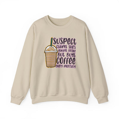 Suspect Claims Coffee Sweatshirt (GILDAN)