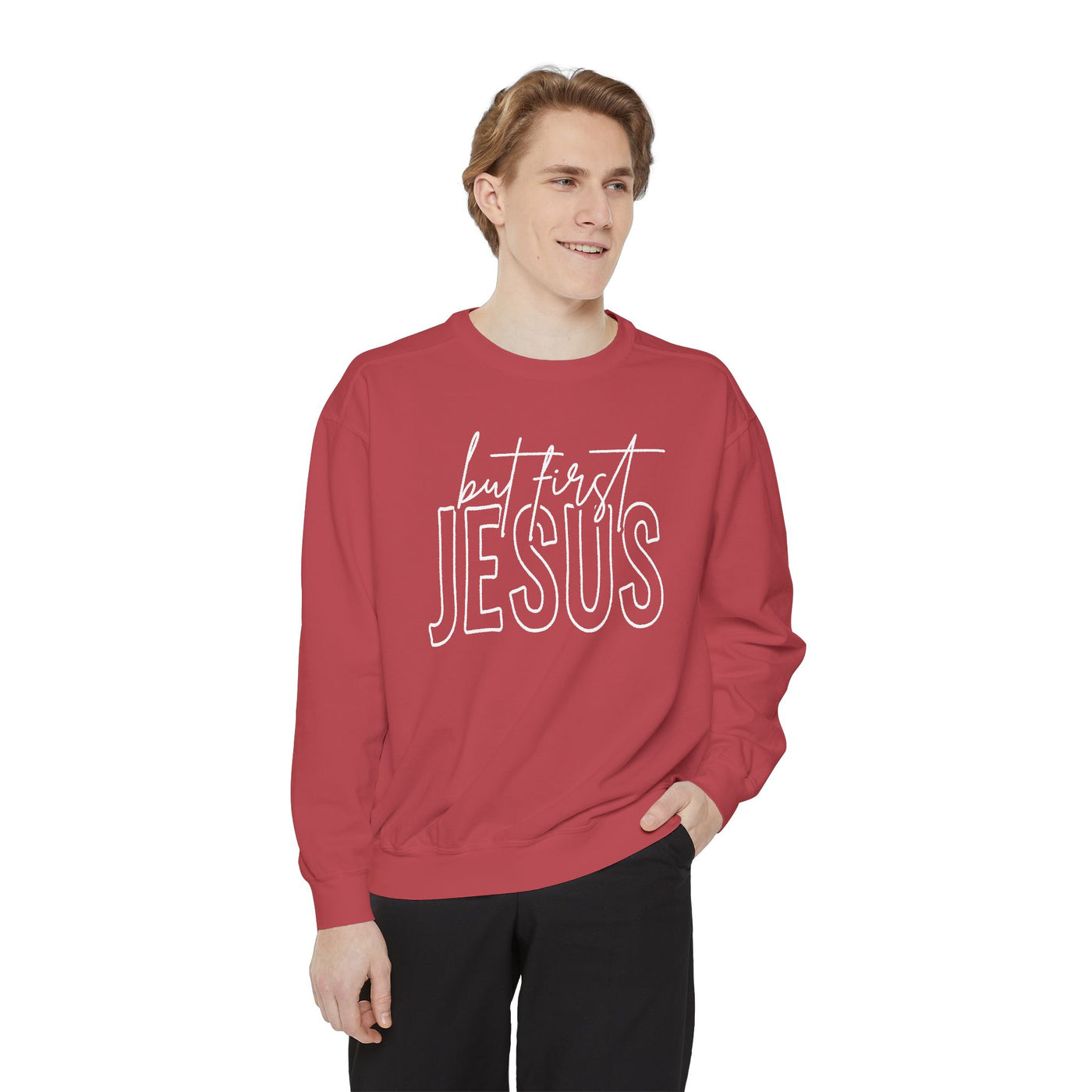 BUT FIRST JESUS SWEATSHIRT (COMFORT COLORS)