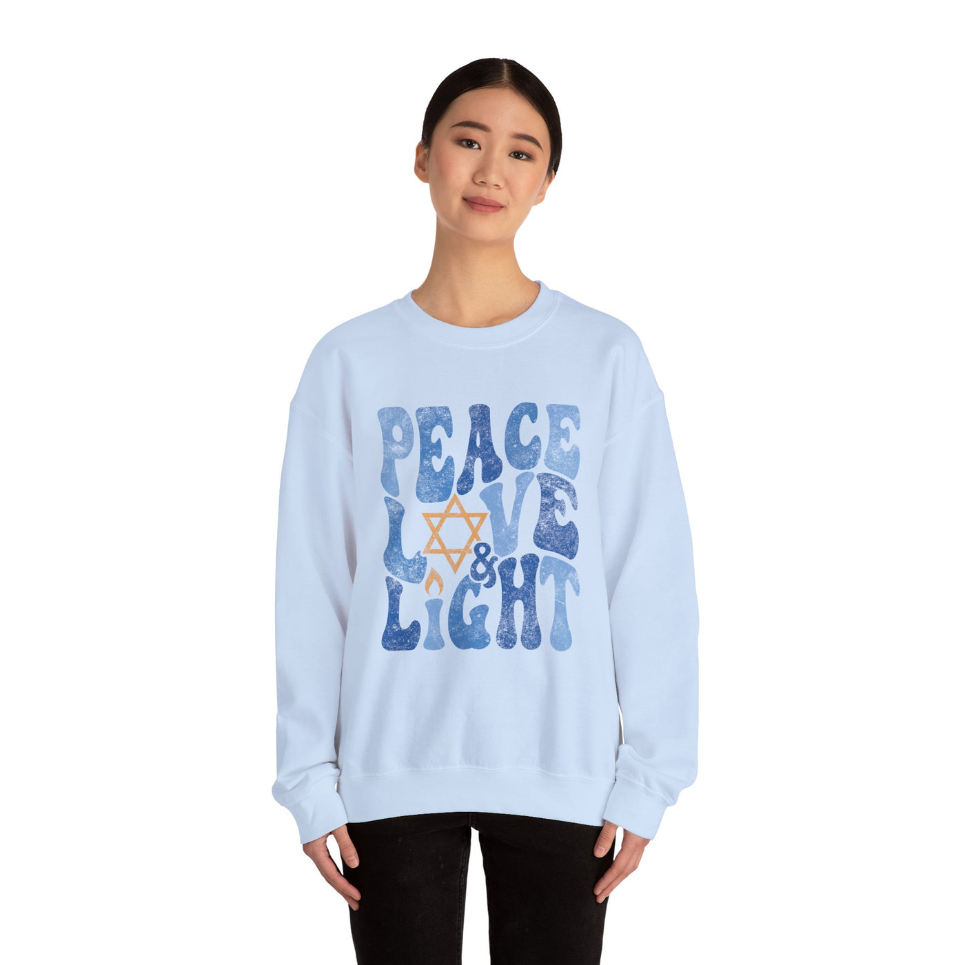 PEACE LOVE AND LIGHT VINTAGE SWEATSHIRT (GILDAN)