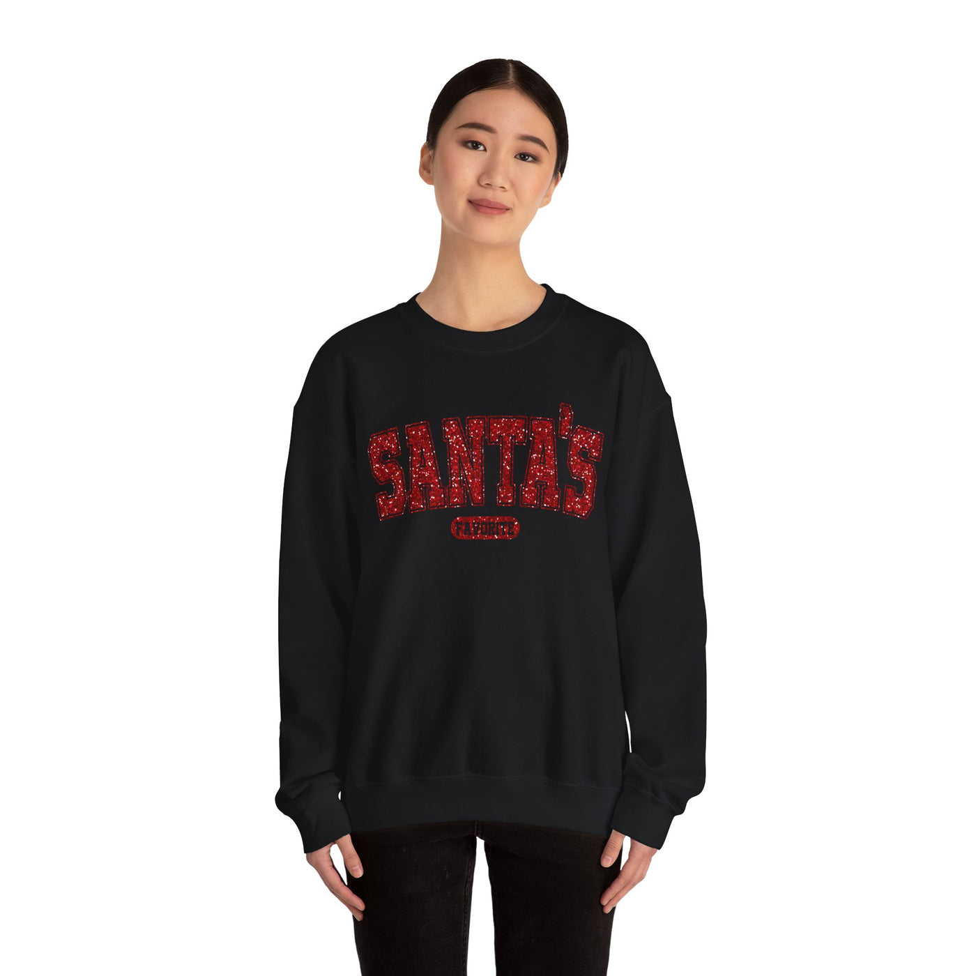 GLITTERY SANTA'S FAVORITE SWEATSHIRT (GILDAN)