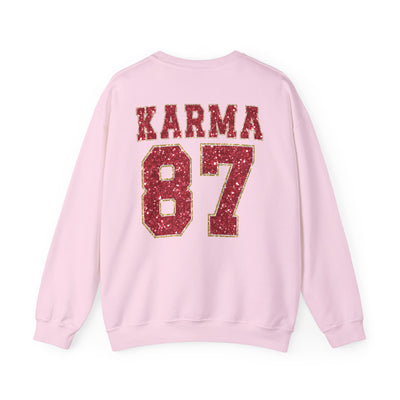 87 Karma 2 Sided Print Glitter Sweatshirt (GILDAN)