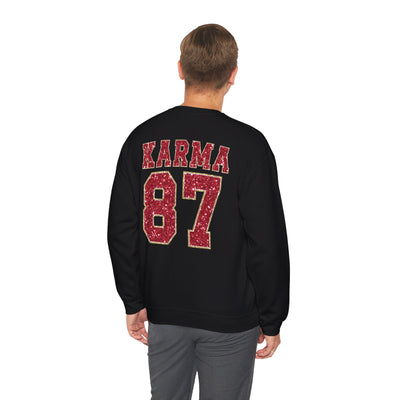 87 Karma 2 Sided Print Glitter Sweatshirt (GILDAN)