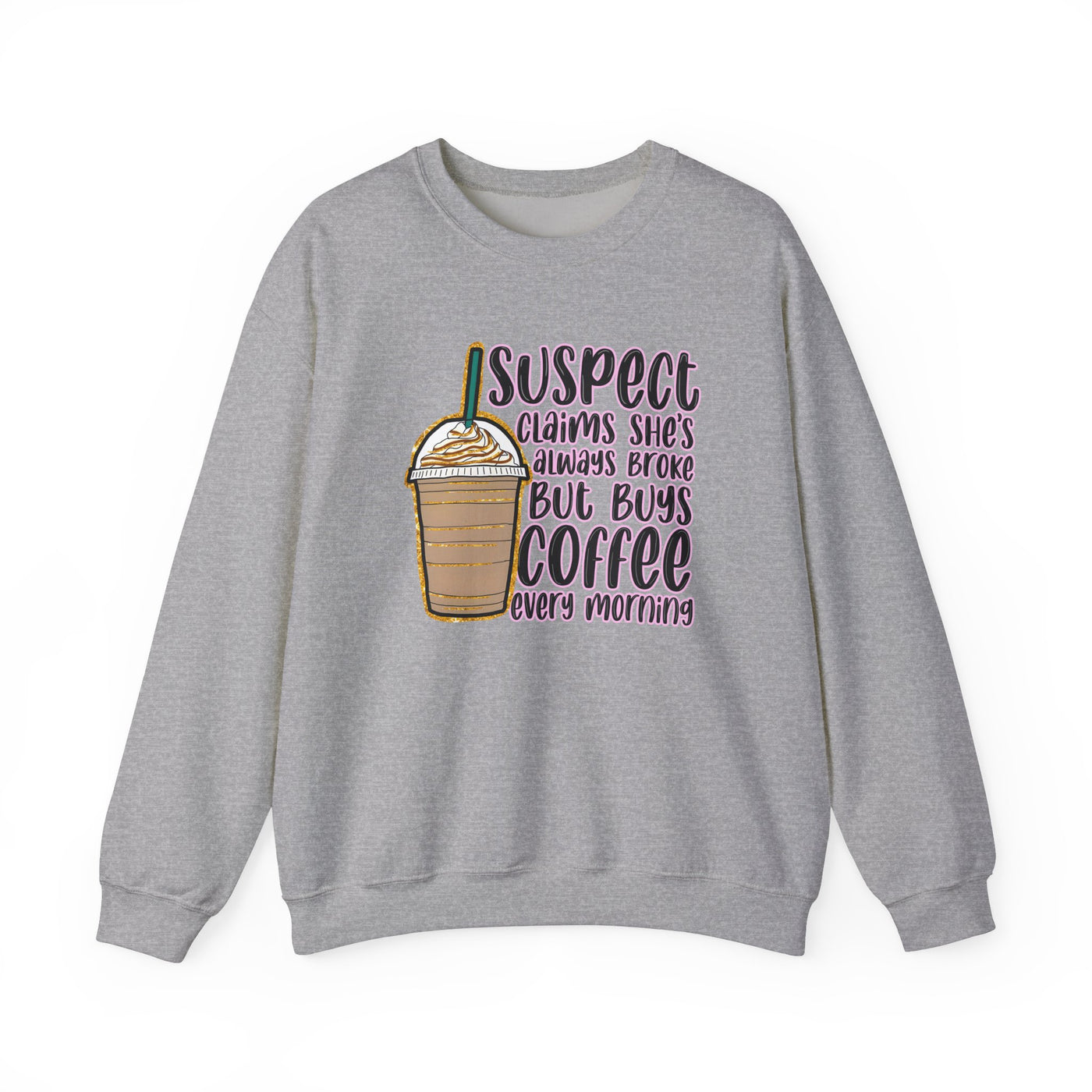 Suspect Claims Coffee Sweatshirt (GILDAN)