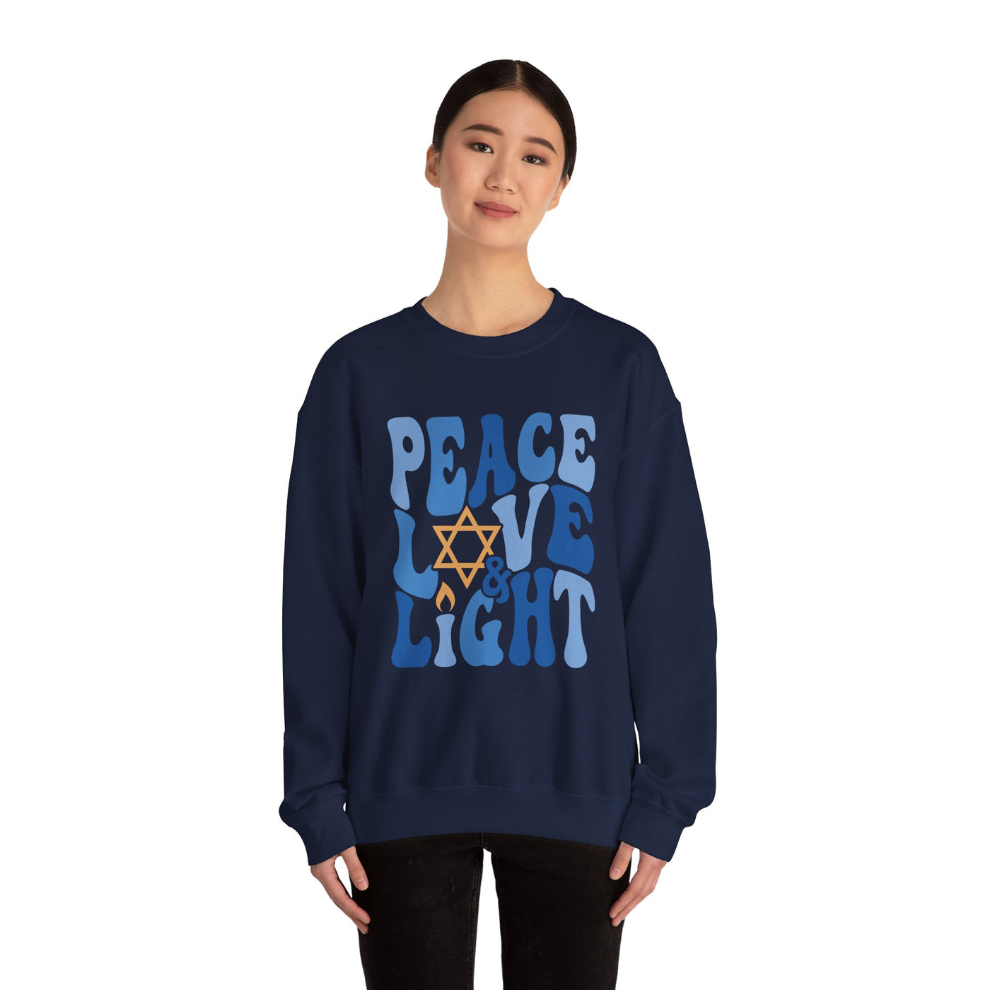 PEACE LOVE AND LIGHT SWEATSHIRT (GILDAN)