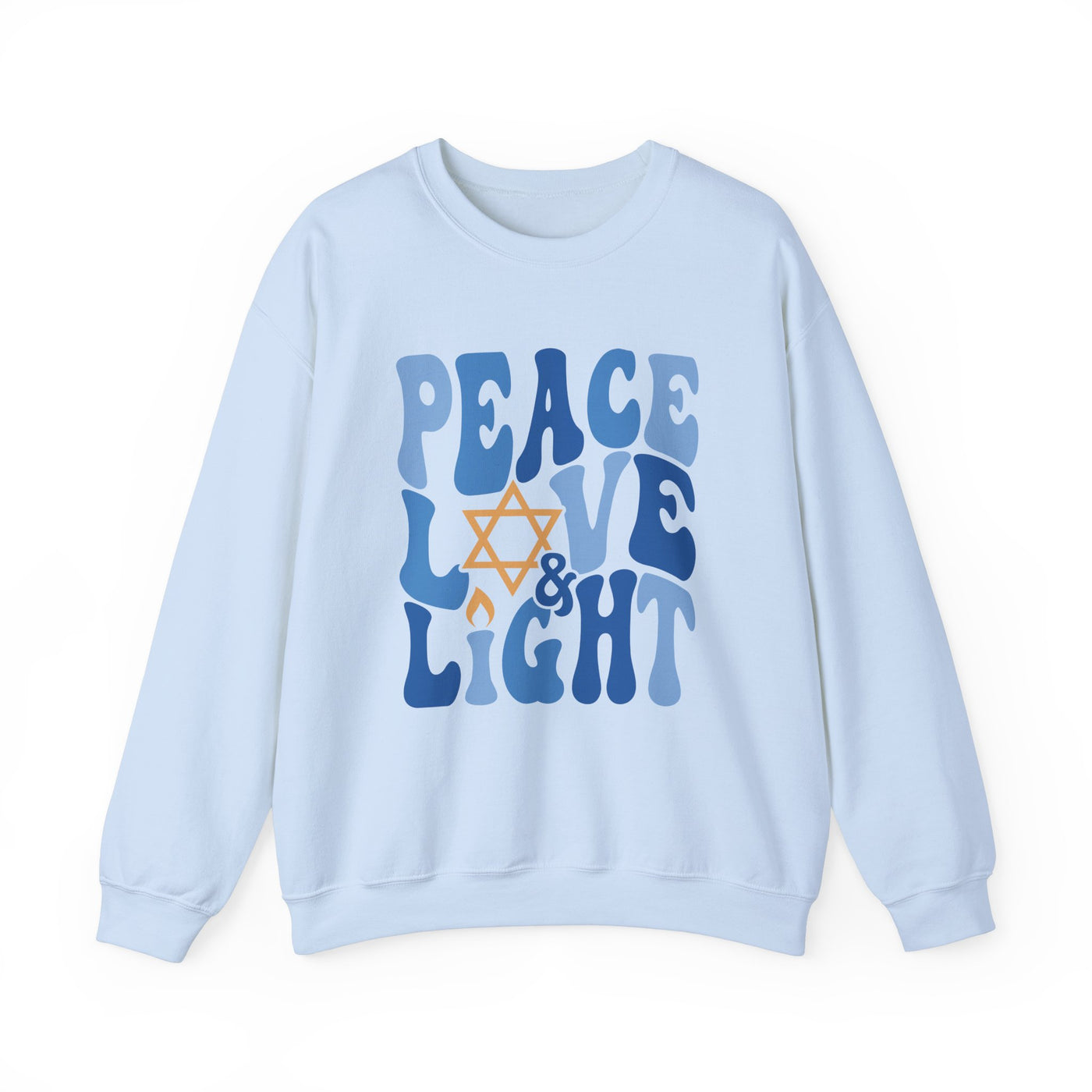 PEACE LOVE AND LIGHT SWEATSHIRT (GILDAN)