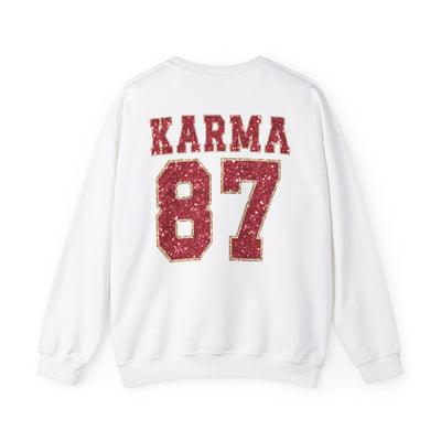 87 Karma 2 Sided Print Glitter Sweatshirt (GILDAN)