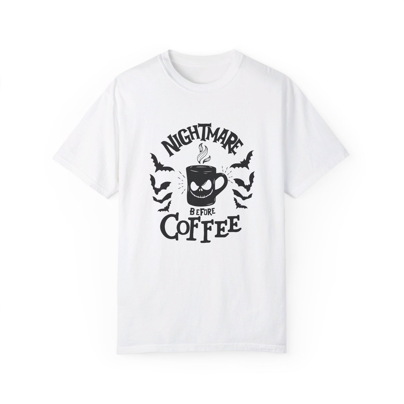 NIGHTMARE BEFORE COFFEE HALLOWEEN TEE (COMFORT COLORS)