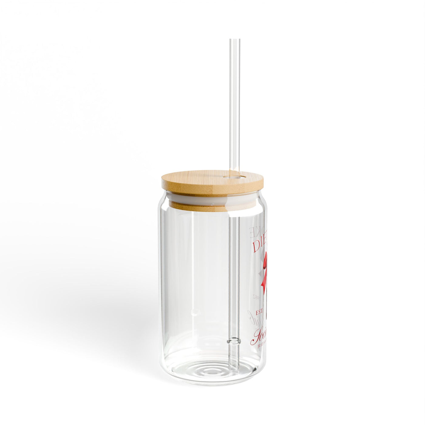 Diet Coke Social Club Glass Can (Glass Can with Lid and Straw)