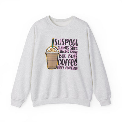 Suspect Claims Coffee Sweatshirt (GILDAN)