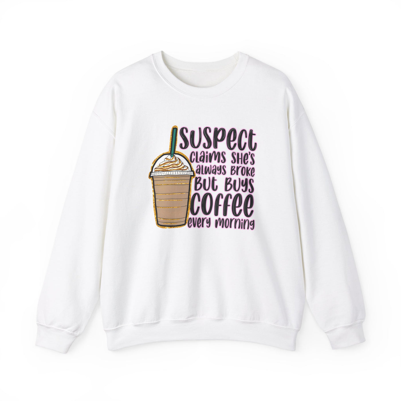 Suspect Claims Coffee Sweatshirt (GILDAN)