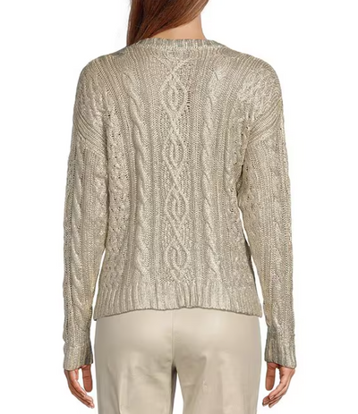 WEYLAN KNIT METALLIC SWEATER