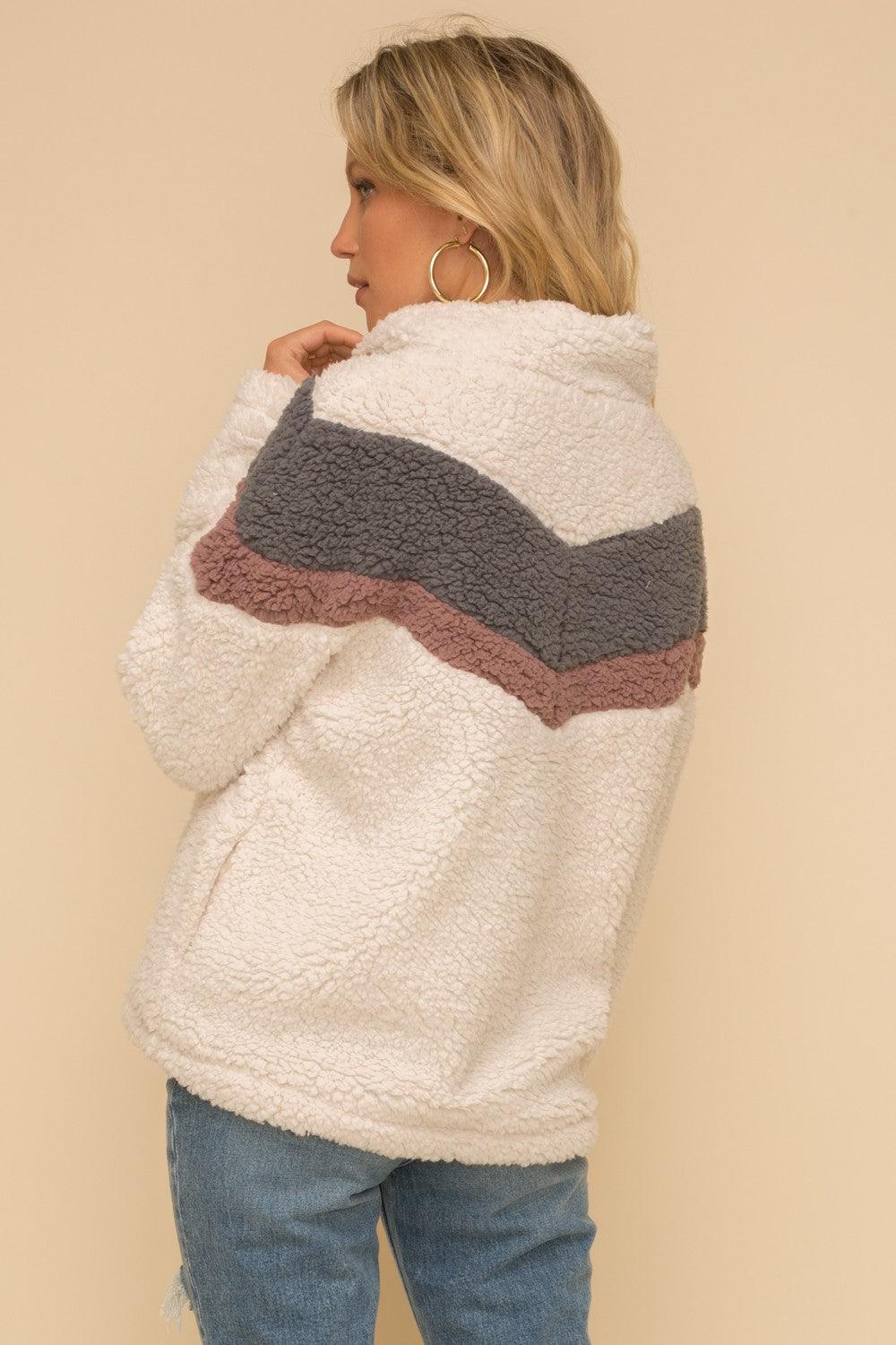 BRIAR SHERPA PULLOVER , SWEATER , It's NOMB , DRESSY BEIGE CARDIGAN, HOODED DRESSY CARDIGAN, LUXURY CARDIGAN , It's NOMB , itsnomb.com