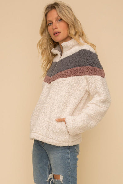 BRIAR SHERPA PULLOVER , SWEATER , It's NOMB , DRESSY BEIGE CARDIGAN, HOODED DRESSY CARDIGAN, LUXURY CARDIGAN , It's NOMB , itsnomb.com