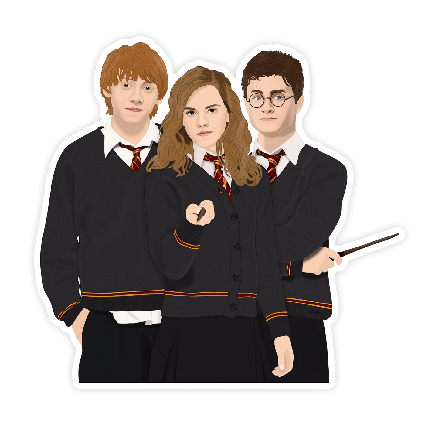 HARRY POTTER STICKERS , STICKER , It's NOMB , HARRY POTTER, HARRY POTTER STICKERS, HERMIONE GRANGER, RON WEASLEY, THE GOLDEN TRIO , It's NOMB , itsnomb.com