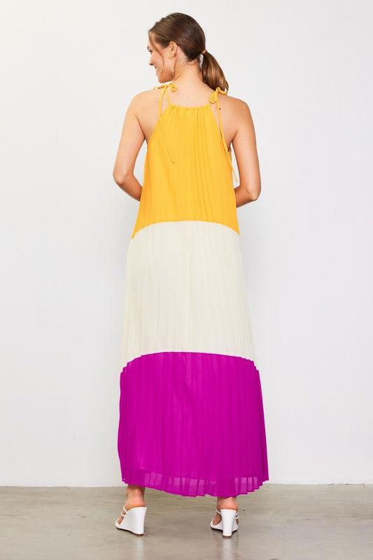 IBIZA DRESS , DRESS , It's NOMB , COLORBLOCKED MAXI DRESS, PLEATED MAXI DRESS, summer dress, SUMMER DRESSES , It's NOMB , itsnomb.com