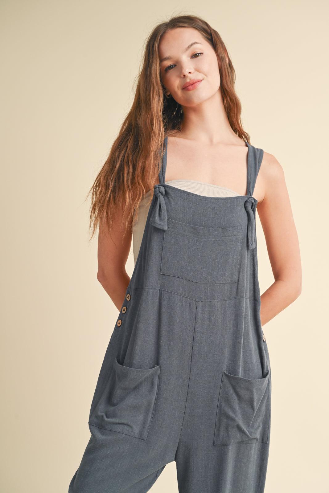 LOVELY IN LINEN OVERALLS , Jumpsuits & Rompers , It's NOMB , LINEN JUMPSUIT, teal overalls , It's NOMB , itsnomb.com