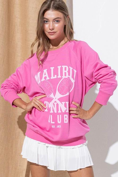 MALIBU TENNIS CLUB PULLOVER , SWEATSHIRT , It's NOMB , MALIBU TENNIS CLUB GRAPHIC SWEATER, MALIBU TENNIS CLUB PULLOVER, MALIBU TENNIS CLUB SWEATER , It's NOMB , itsnomb.com