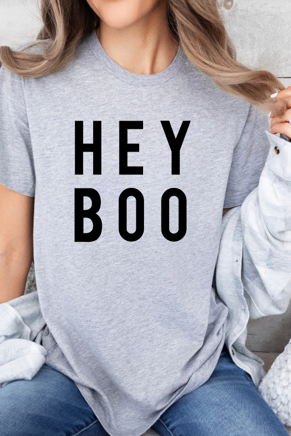 HEY BOO HALLOWEEN TEE (Bella and Canvas)