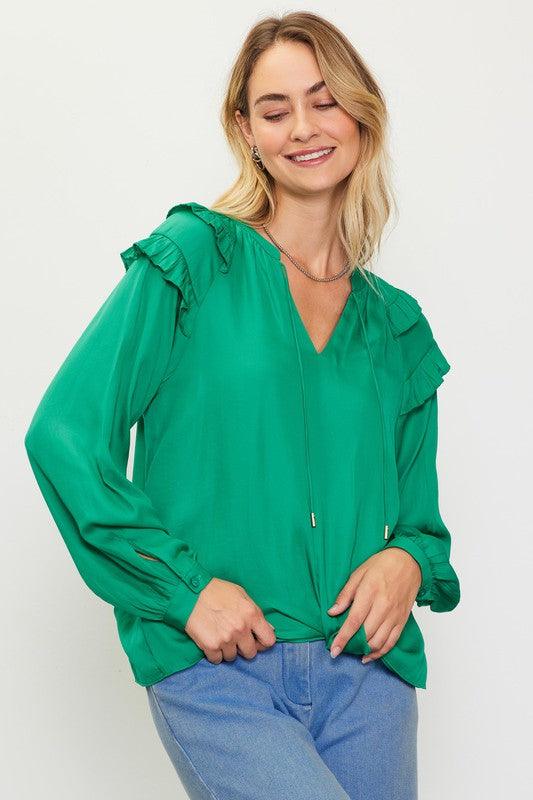 SASHA BLOUSE , BLOUSE , It's NOMB , green blouse , It's NOMB , itsnomb.com