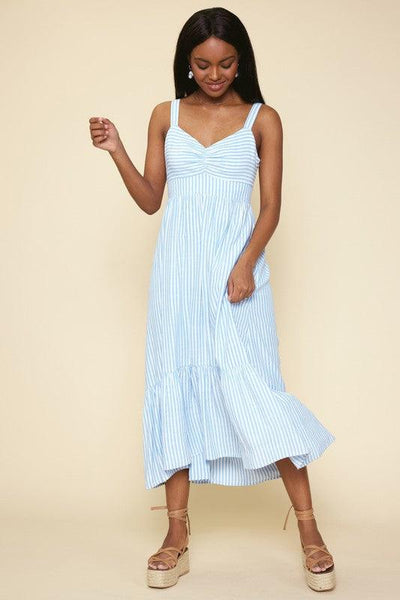 TRIED AND BLUE DRESS , DRESS , It's NOMB , PINSTRIPE DRESS, WHITE AND BLUE STRIPED SUMMER DRESS , It's NOMB , itsnomb.com