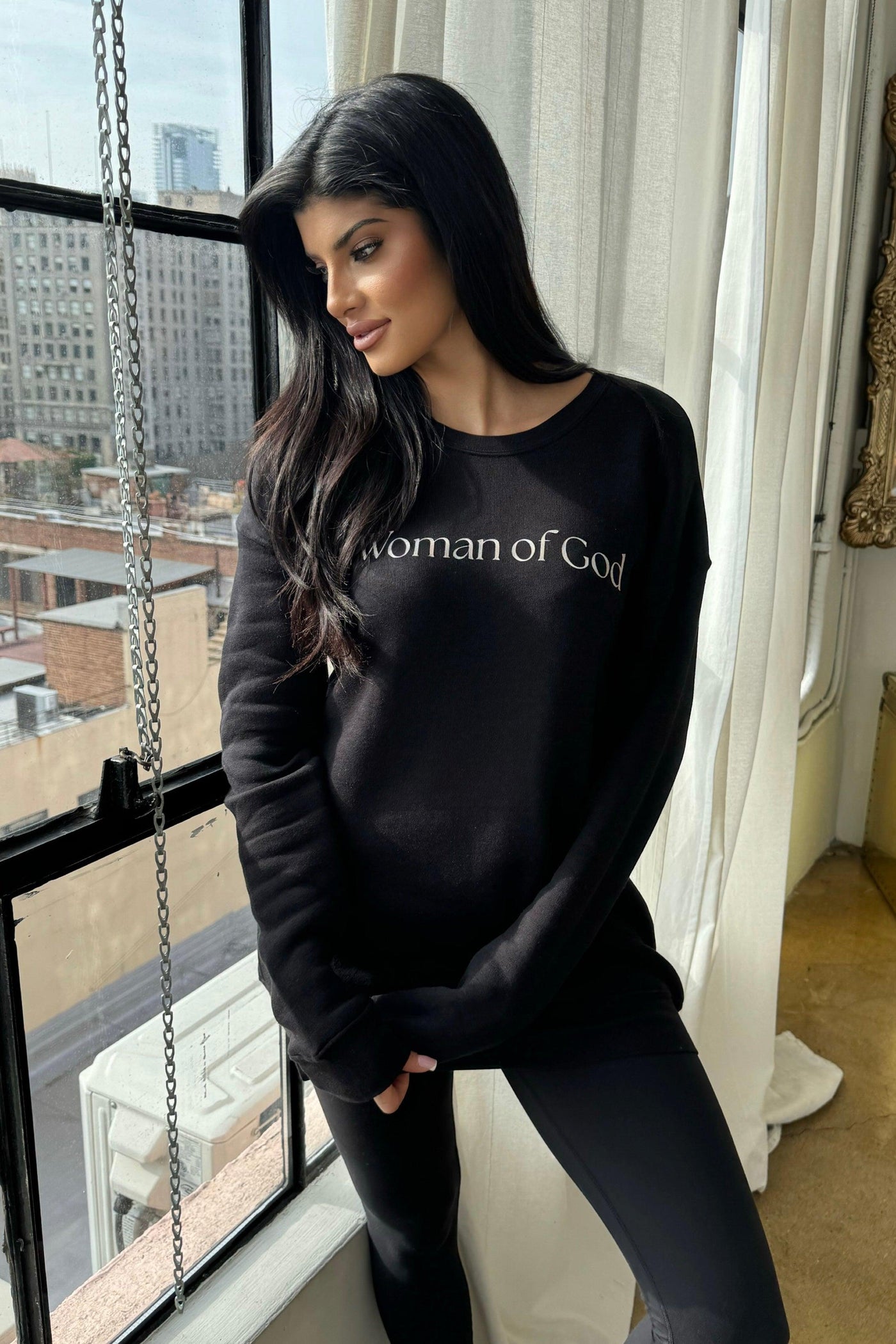 WOMAN OF GOD PULLOVER + FREE NECKLACE , graphic pullover , It's NOMB , FAITH BASED GRAPHIC SWEATSHIRT, WOMAN OF GOD SWEATER , It's NOMB , itsnomb.com